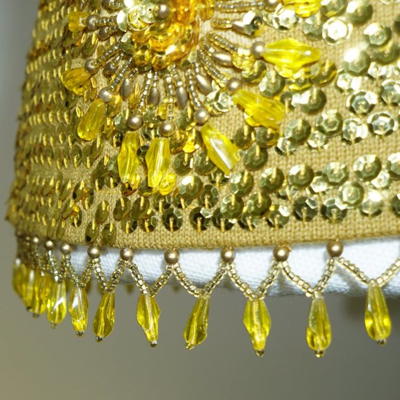 Vintage 1960s Beaded & Sequined Gold Tank Top by Harilela's - Picture 6 of 11